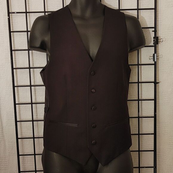 MEN'S DOLCE VITA 3 PIECE SUPER 150'S SLIM FIT BLACK TUXEDO. - Picture 4 of 16